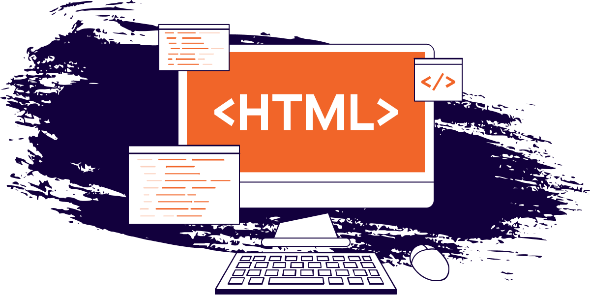 drawing representing a computer used to program HTML